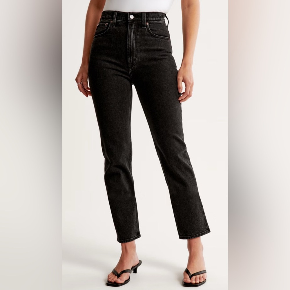 Abercrombie & Fitch Black Straight Leg Jeans